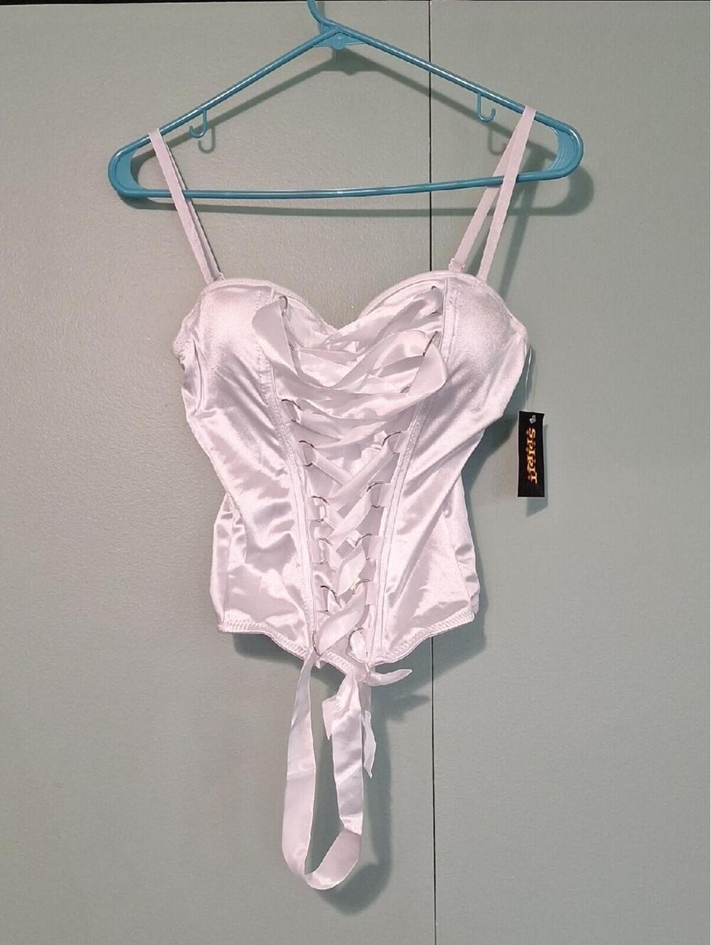 Nwt Spirit Halloween White Corset Lingerie Piece Size Medium